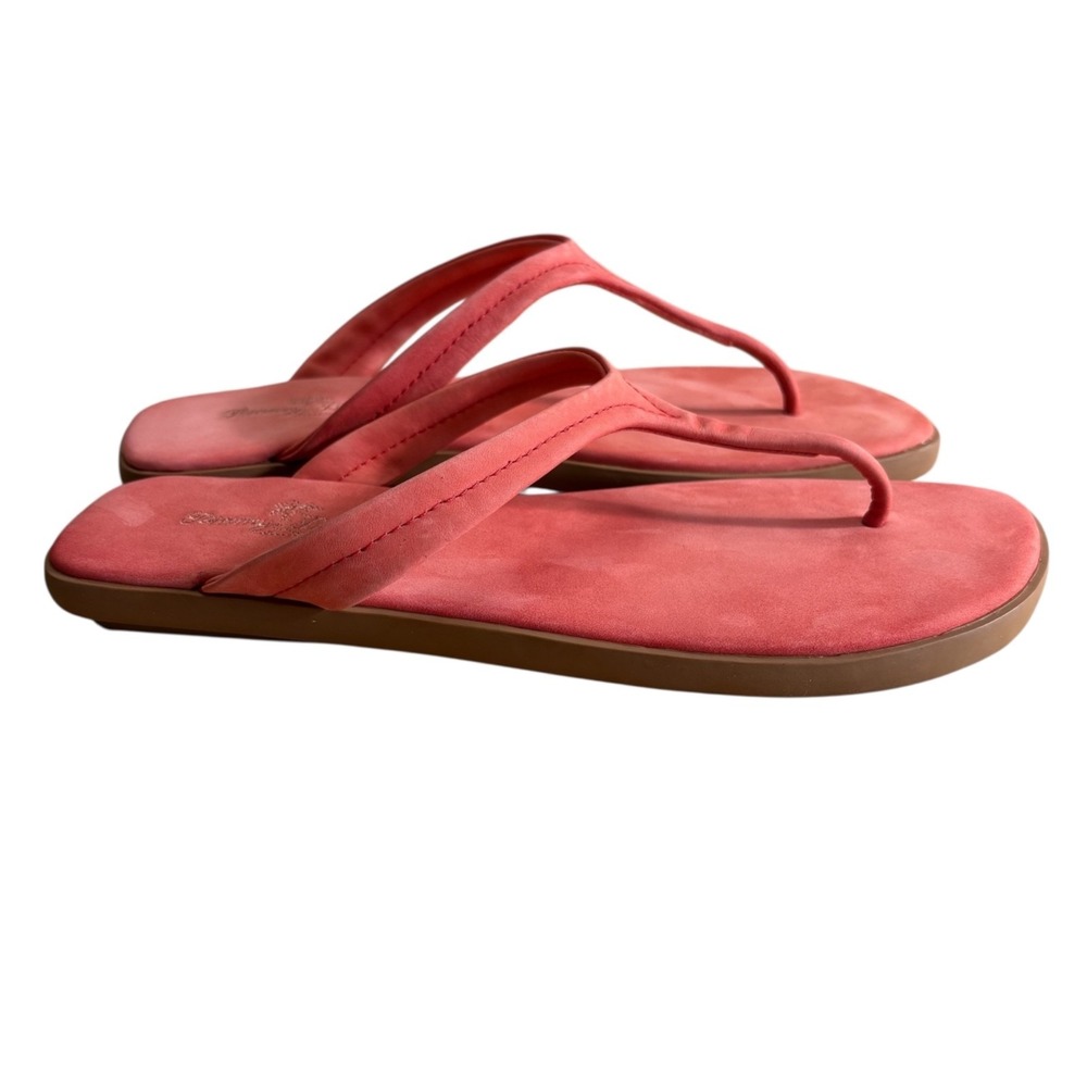 Tommy Bahama Relax Tahini Nubuck Leather Sandals Cherry Size 10 Early 2000s